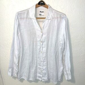 Flax White Long Sleeve Button Up Shirt